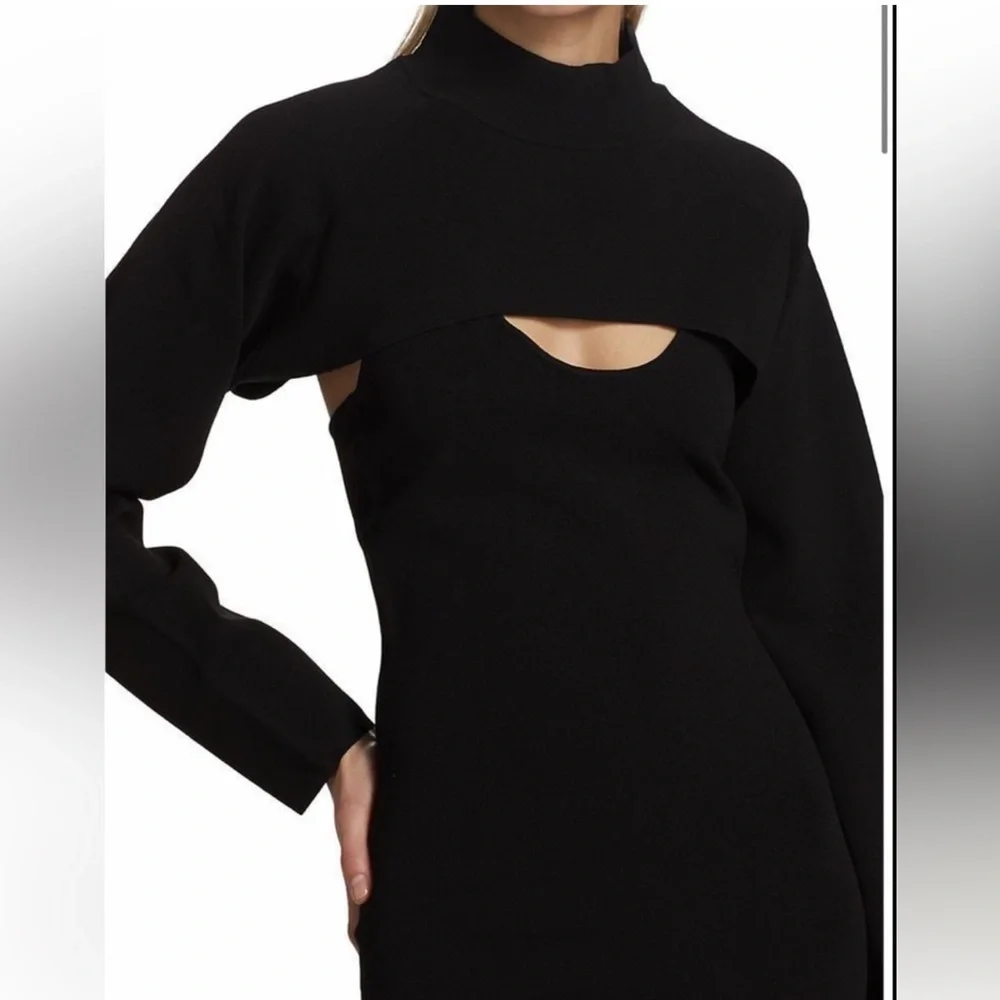 Nanushka black knit Noa midi dress - Picture 4 of 11